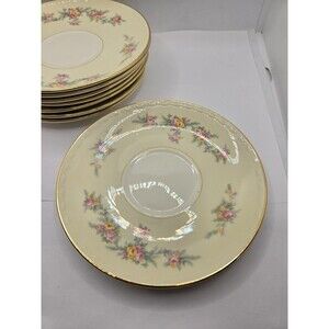 Homer Laughlin Eggshell Georgian Teacup Saucer Plate Set of  8